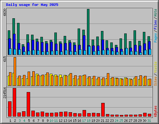 Daily usage for May 2025