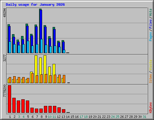 Daily usage for January 2026