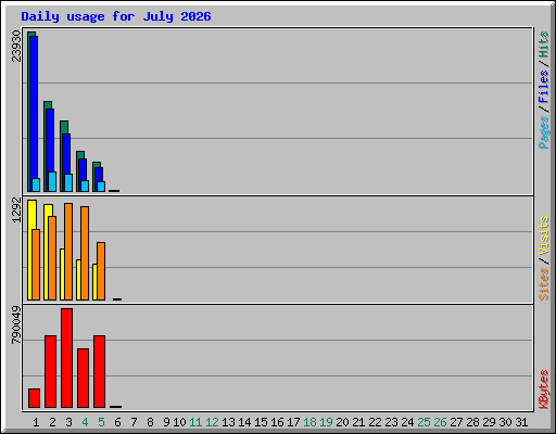Daily usage for July 2026