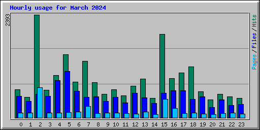 Hourly usage for March 2024