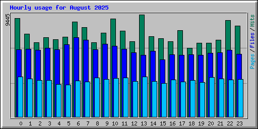 Hourly usage for August 2025